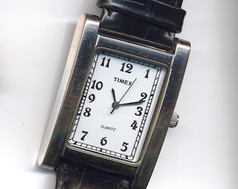 Herren Vintage Classic Timex Rechteck Uhr um 1980
