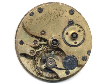 Antique ‘The Speciality Lever’ Key Wind Pocket Watch Movement 41mm c1900s Swiss
