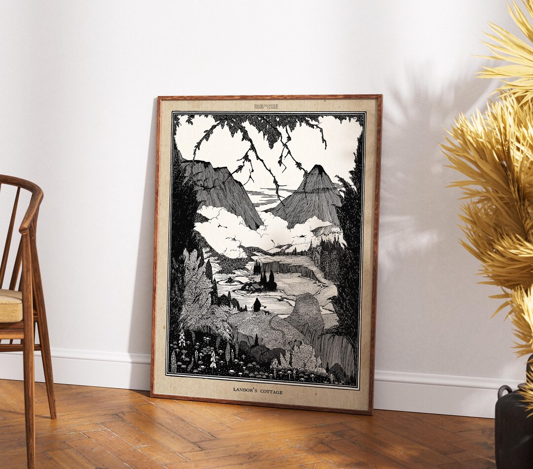 Landors Cottage Edgar Allan Poe Gothic Landscape Art Print Harry Clarke ...
