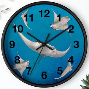 Manta Ray Wall Clock | Ocean Sea Life, Silent Movement