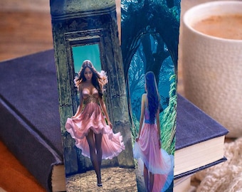 Fantasy Woman Holographic Bookmark Double Sided Enchanted Forest Reader Gift