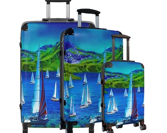 Maleta de regata de veleros / Equipaje de viaje náutico, Escena oceánica