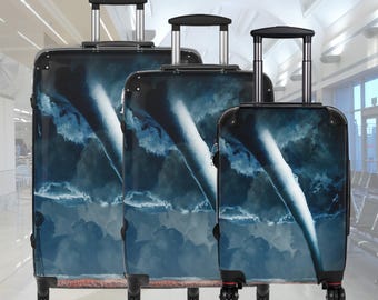 Valigia con design atmosferico "Tornado Storm" / Bagaglio da viaggio "Dark Sky" con ruote girevoli