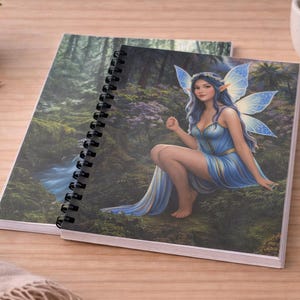 Fantasy Fairy Forest Notebook 8.5x11 Lined Journal Comb Bound Personalized