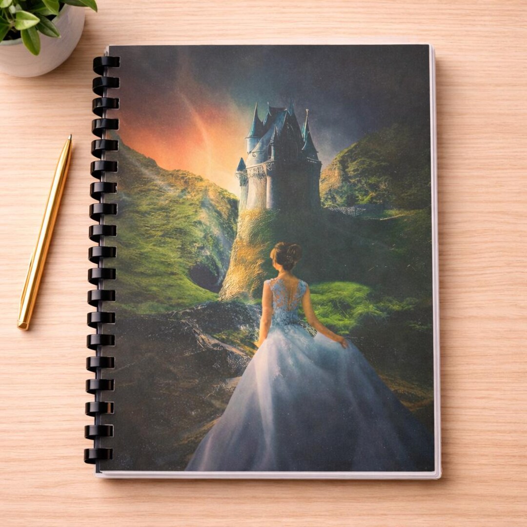 Fantasy Castle Notebook 8.5x11 Lined Journal Comb Bound Personalized ...