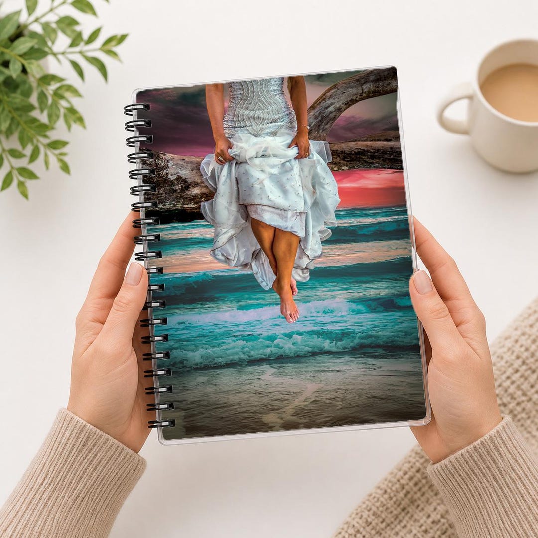 Beach Sunset Spiral Notebook Ocean Journal Coastal Romance Notebook - Etsy