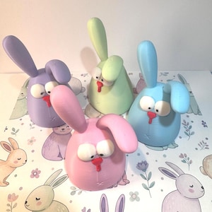 Fluffle of 4 Pastel Bunnies