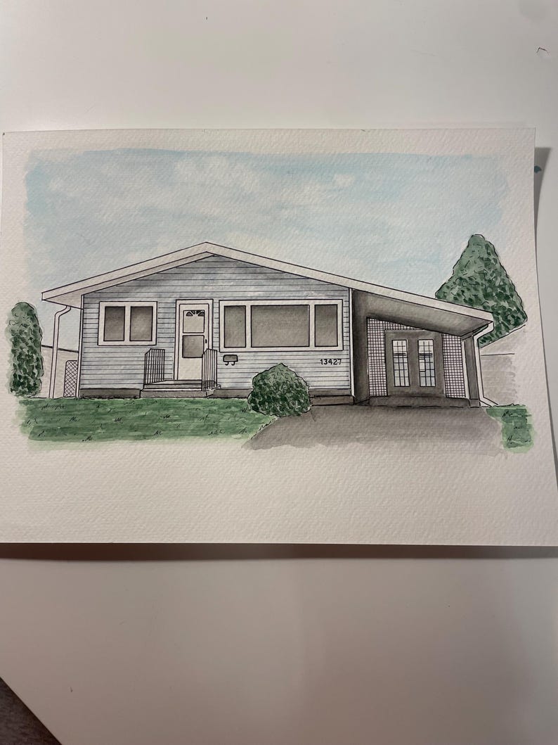 Custom Hand Painted House Portrait - Etsy