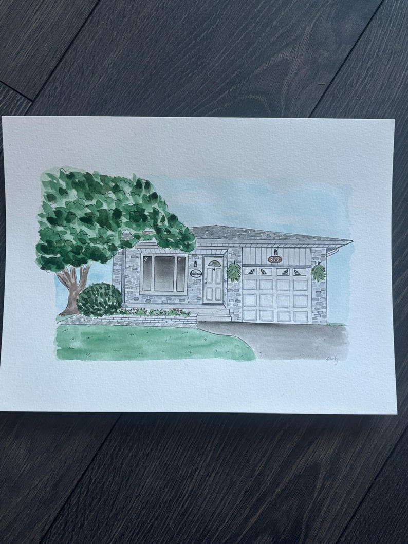 Custom Hand Painted House Portrait - Etsy