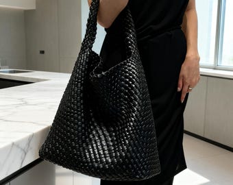 Torba na ramię w stylu vintage, tkana ręcznie, miękka torebka w stylu retro, przemyślany prezent dla niej