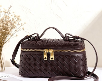 Handgemachte gewebte Taschen für Damen, stilvolle Handtaschen, kleine quadratische Schulter-/Umhängetaschen, Geburtstagsgeschenke, Geschenke zum Valentinstag, Geschenke für Brautjungfern