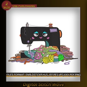 Motif de broderie machine à coudre Kawaii tailleur mascotte fichier de broderie 2 tailles couture décoration de la salle point d'art EMB DST JEF pes Téléchargement instantané