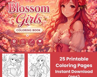 Dibujos para colorear de Blossom Girls / 25 láminas imprimibles (PDF)