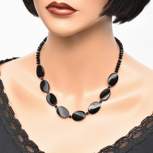 Handmade Black Onyx necklace Chunky Gemstone Jewelry set Elegant Statement unisex necklace