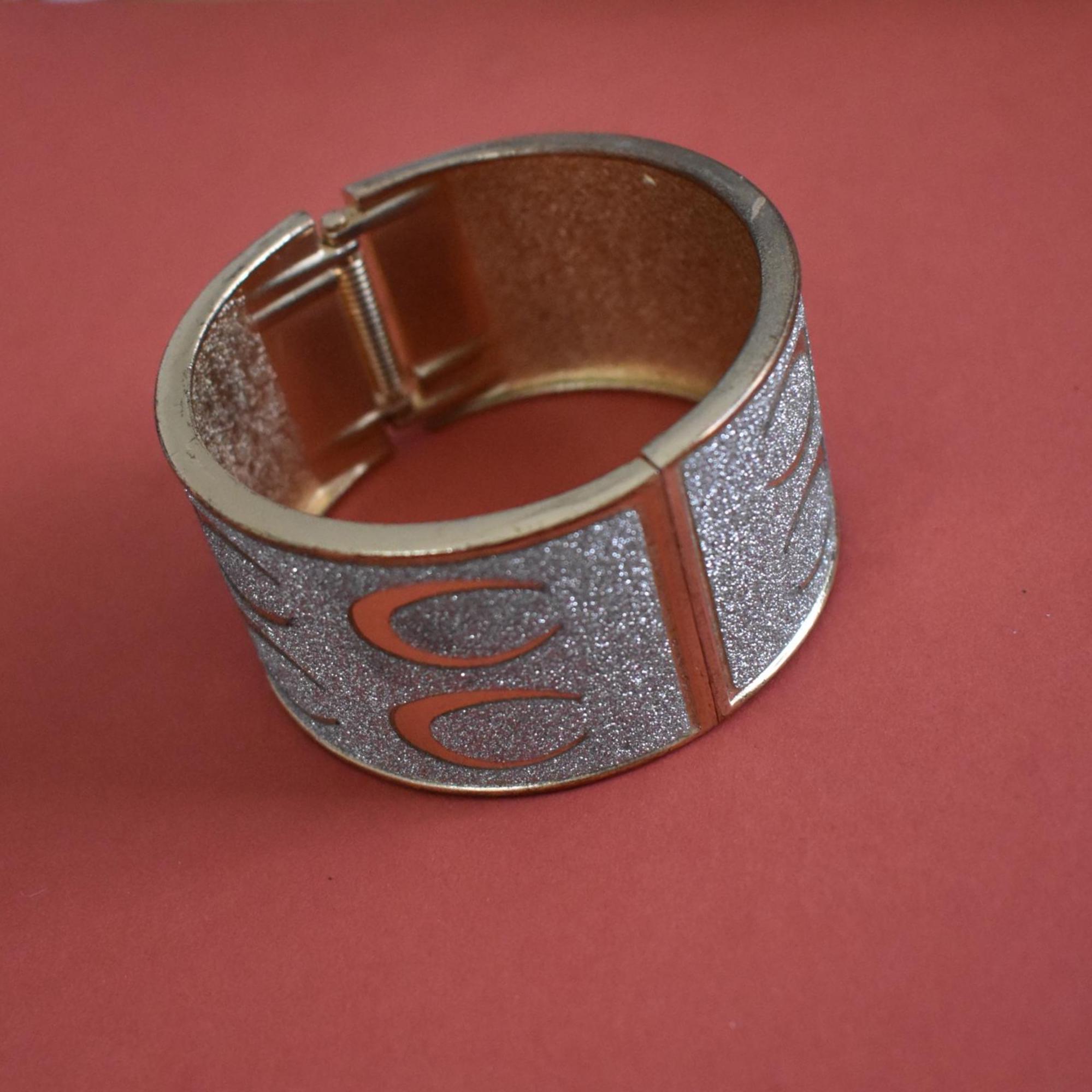 Bracelet Manchette Brutaliste Vintage En Argent Massif 925 - Poinçonné - Bon état