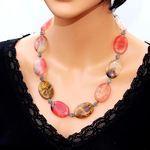 Handgemachte Quarz Halskette Chunky Edelstein Statement Schmuck Rohe Kristall Halskette Set Einzigartiges handwerkliches Geschenk für Frauen
