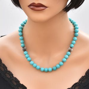 Handgemachte Turquoise Halskette Bold Chunky Edelstein Statement Schmuck Einzigartige Kragen Choker für Frauen