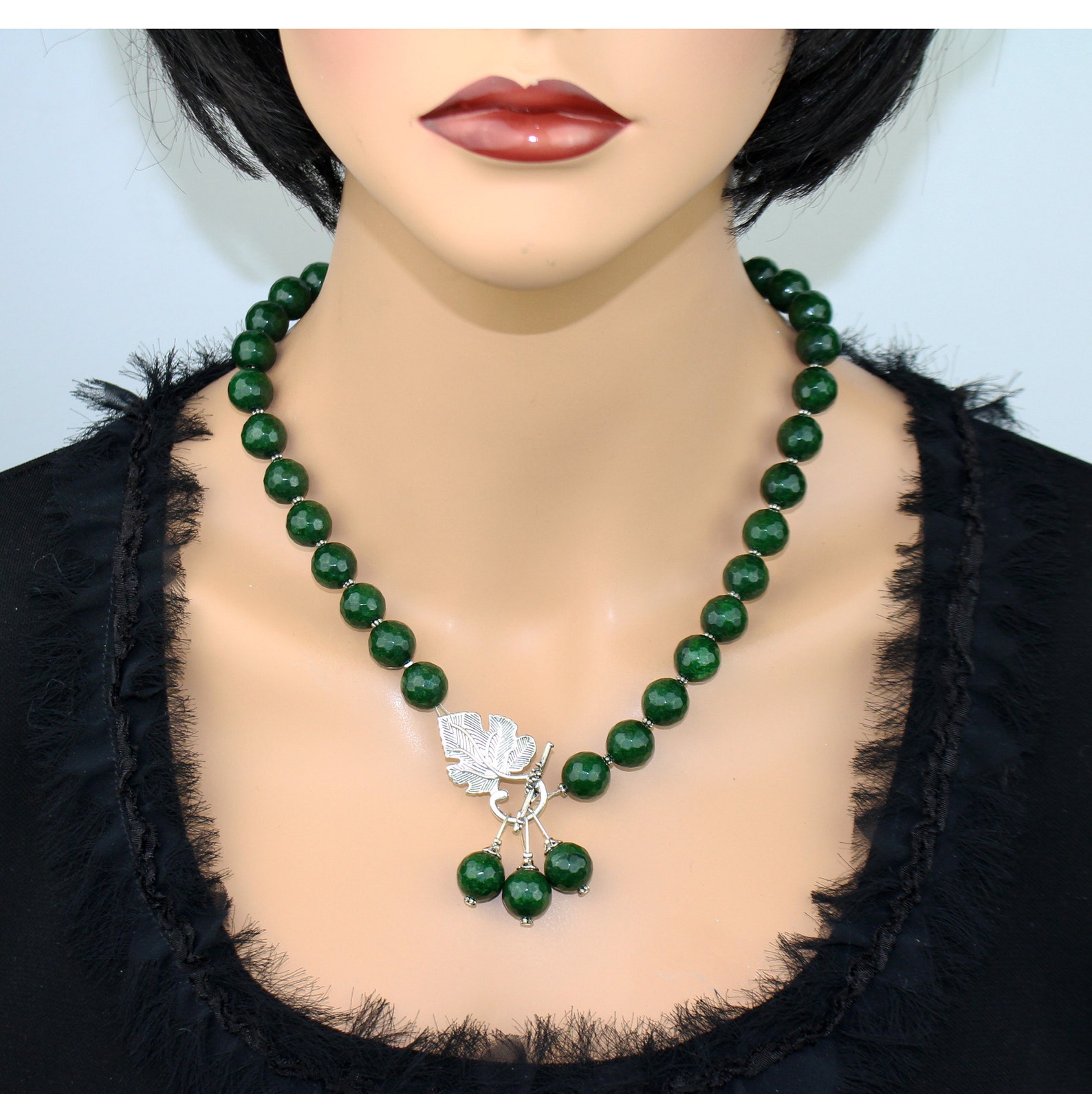 Beaded Gemstone lariat necklace Red Jade pendant necklace | Etsy