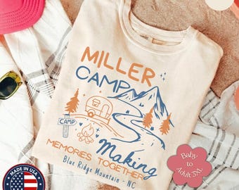 Custom Family Camp Vacation Shirt, Personalized Camping Crew Tee, Matching Family Reunion Shirt, Lake Mountain Camp Making Memories