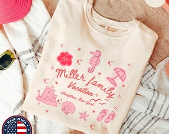 Custom Family Vacation 2026 Shirt, Matching Beach Trip Comfort Colors Tee, Personalized Family Beach Vacation Shirt, Summer Travel Tee