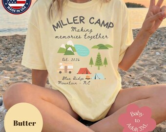 Personalized Family Camping Vacation Shirt, Custom Camp Last Name Tee, Matching Camp Crew Reunion Shirt, Summer Lake Trip Tee 2026