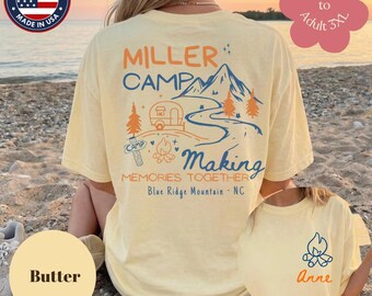 Custom Family Camping Vacation Shirts, Personalized Camp Last Name Tee, Matching Family Camp Trip Shirt, Lake Vacation Reunion Tee