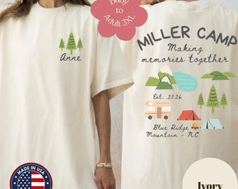 Custom Family Camp Shirt Personalized Camping Vacation Tee Matching Family Reunion Shirts Lake Mountain Camp Trip Outfit 2026