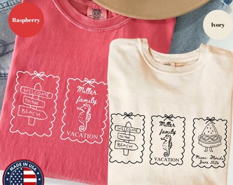 Custom Family Vacation Shirt 2026, Matching Beach Trip Tee, Personalized Family Beach Vacation Shirt, Comfort Colors Summer Tee