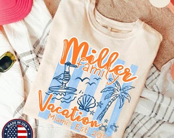 Custom Family Vacation Shirt 2026, Personalized Beach Trip Tee, Matching Family Travel Shirt, Summer Vacation Gift, Miami Family Tee