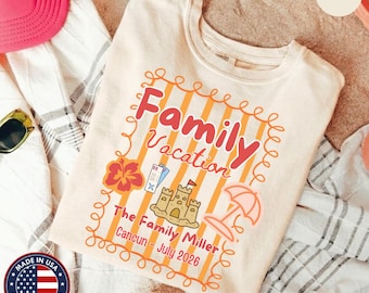Custom Family Vacation 2026 Shirt, Personalized Beach Trip Tee, Matching Family Travel Shirts, Summer Holiday Group Vacation Tee