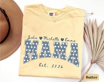 Comfort Colors, Personalized Grandma Shirt, Custom Gigi Mama Granny Tee, Grandkids Names, Est Year, Mothers Day Gift, New Grandma Sweatshirt