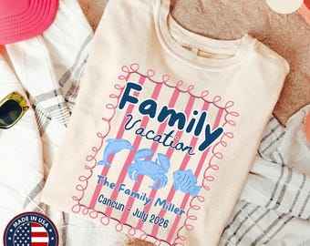 Personalized Family Vacation 2026 Shirt, Custom Beach Trip Tee, Matching Family Vacation Shirts, Summer Travel Group Gift Tee