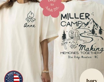 Custom Family Camping Vacation Shirt, Personalized Camp Last Name Tee, Matching Family Reunion Camp Shirts, Lake Trip Camp Crew Tee
