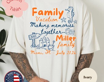 Custom Family Vacation Shirt 2026, Personalized Beach Trip Tee, Matching Family Vacation Shirts, Summer Travel Group Gift Tee