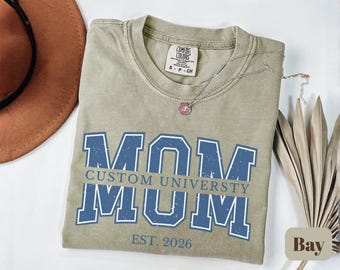 Comfort Colors Tee, Personalized Mom University Shirt, Custom Mama,Est Year Mom Shirt, New Mom Gift, Mothers Day Gift, Custom Mom Tee