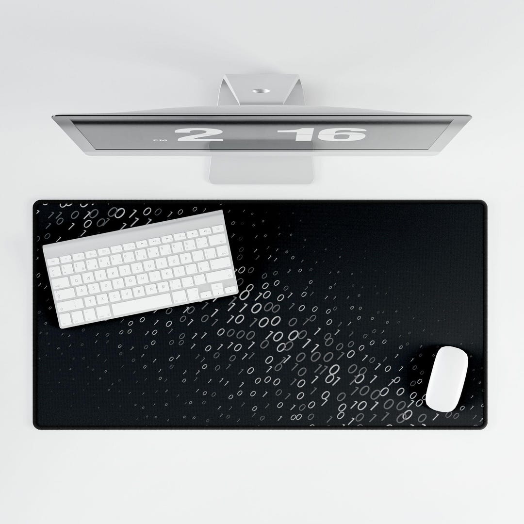 Binary Rain Desk Mat | Coder Gaming Mouse Pad - Etsy