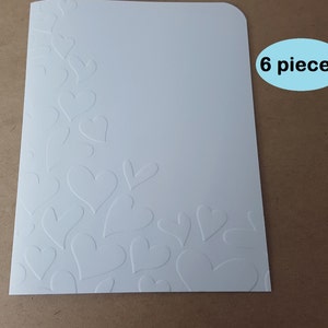 Hjärtpräglade kort, set med präglade hjärtan, kort med hjärtkanter, kärlekskort, set med alla hjärtans dag-kort, set med hjärtor, präglade hjärtan