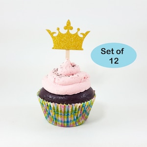 Princess Cupcake Toppers, Gold Glitter Crown, Silver Wedding Crown, Glitter Crown Cupcake Topper, Crown Cupcake Topper, Queen Cupcake Topper