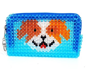 Beaded Coin Purse, Dog Coin Purse, Beagle Coin Purse, Beagle Wallet, Beaded Beagle Coin Purse, Beaded Dog Coin Purse, Cute Dog Coin Purse