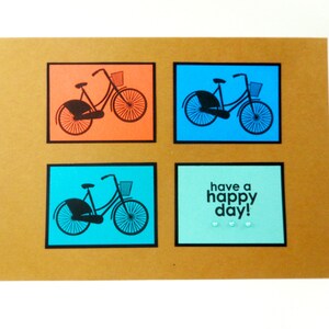 Bicycle Card, Bike Card, Have a Happy Day, Happy Bicycle Card, Cyclist Card, Bicycle Rider Card, Bike Rider Card, Cycling Card, Bicyclist