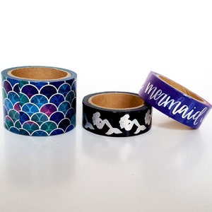 Mermaid Washi, Foil Washi, Sea Siren Washi, Mermaid Hair Don't Care, Mermaids Washi, Mermaid Silhouette, Mermaid Girl Washi, Mermaid Scales
