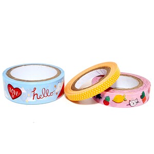 Yas! Washi, Hallo Washi, dünn Washi, gelb gepunkteten Washi, Liebe U, Regenbogen NÖ, So Cool, Stern Sonnenbrille, Kassette, Katze, Donuts