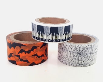 Halloween Washi Tape, Bats Washi, Witches Feet Washi, Spider Web Washi, Witches Legs Washi, Cobwebs Washi, Scary Washi, Hallow's Eve Washi