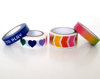 Rainbow Washi, Rainbow Hearts Washi, Colorful Washi Tapes, Rainbow Arrows Washi, Rainbow Paper Tapes, Gradient Rainbow Washi, Multicolored