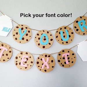 Cookie Banner, Cookies and Milk Banner, Cookies Garland, Cookies Banner, Cookie Birthday, Chocolate Chip Cookies, Milk and Cookies Banner