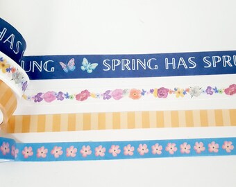 Spring Washi, Flowers Washi, Floral Washi, Garden Washi, Spring Has Sprung, Gardener Washi, Butterflies Washi, Accent Washi, Pink Flowers