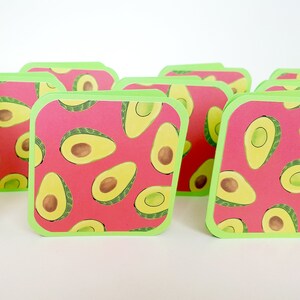 Mini biglietti di auguri a forma di avocado, etichette regalo a forma di avocado, biglietti quadrati a forma di avocado, festa dell'avocado, biglietti di auguri a forma di avocado, etichette a forma di avocado, biglietti di auguri a forma di avocado, guacamole