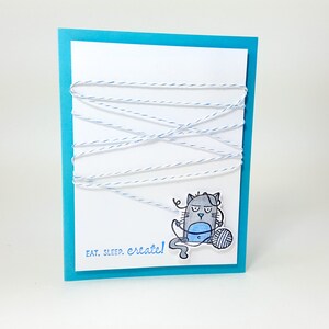 Tarjeta divertida, tarjeta de gato lindo, tarjeta de artesano, tarjeta de gato artesano, tarjeta de panaderos gemelos, tarjeta de gato de punto, tarjeta de punto, tarjeta de gemelo, tarjeta de gato divertido