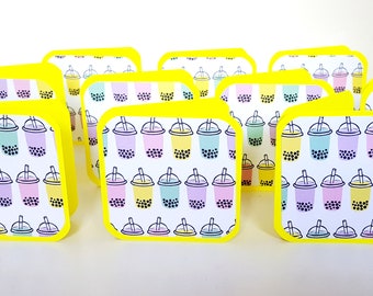 Bubble Tea Cards, Bubble Drink Stationery, Boba Tea Drink, Cool Drinks, Pearl Drinks, Tapioca Drinks, Bubble Tea Stationery, Jelly Drinks