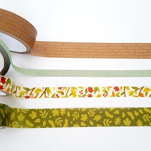 Leaves Washi, Fall Leaves, Green Glitter Washi, Autumn Foliage, Falling Leaves, Happy Fall, Autumn Sentiments Washi, Fall Planners Washi